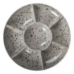 Plat à service Ditte, Gris-noir