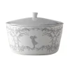 Plat avec couvercle Alv, Blanc-gris