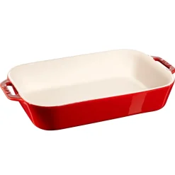 Plat de cuisson rectangulaire Staub 34 x 24 cm, rouge