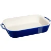 Plat de cuisson rectangulaire Staub 34 x 24 cm, bleu