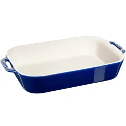 Plat de cuisson rectangulaire Staub 34 x 24 cm, bleu