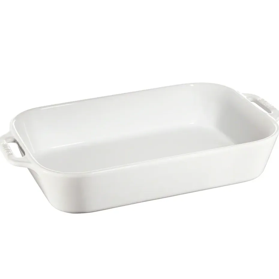 Plat de cuisson rectangulaire Staub 34 x 24 cm, blanc