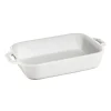 Plat de cuisson rectangulaire Staub 20 x 16 cm, blanc