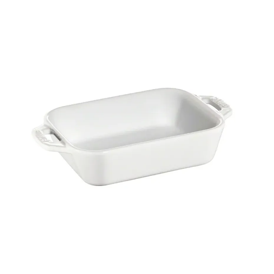 Plat de cuisson rectangulaire Staub 14x11 cm, blanc