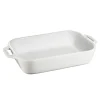 Plat de cuisson rectangulaire Staub 27 x 20 cm, blanc