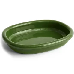 Plat de service ovale Barro, Green, large 27x36 cm