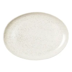 Plat oval Nordic Vanilla 35,5 cm, Cream with grains