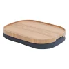 Plateau avec coussin Bosign curveline large 34x47 cm, Saule