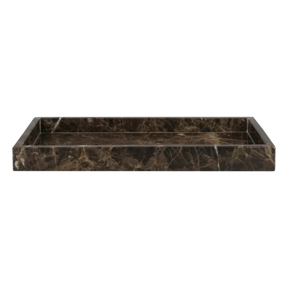 Plateau décoratif Marble 16 x 31 cm, Marron