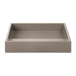 Plateau de décoration laqué Lux 19x19x3,5 cm, Warm grey