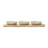 Plateau en bambou Shoku avec 3 bols, Beige