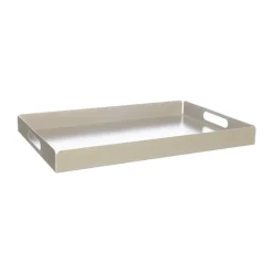 Plateau en métal Ernst 30x45 cm, Crème blanc