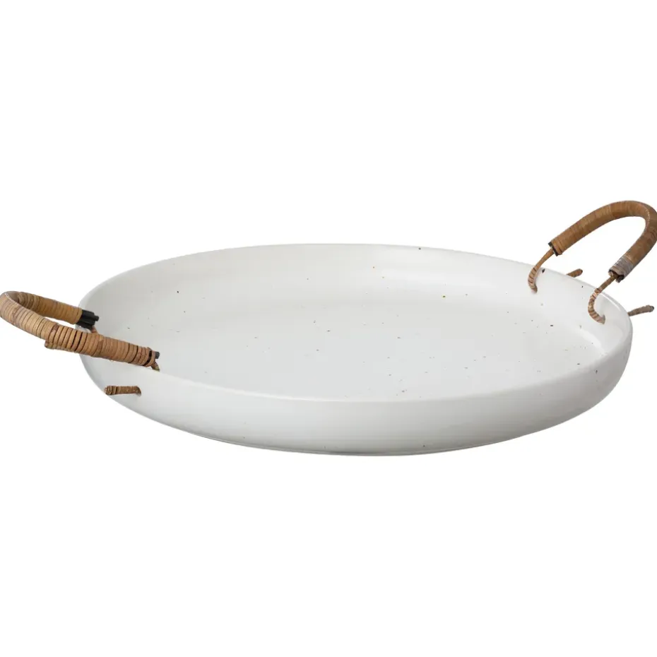 Plateau Ernst avec poignées blanc, Ø35 cm