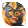 Plateau Golden Butterfly avec poignées 38x47 cm, Orange-black
