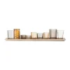 Plateau Sanga avec bougeoirs, 10 pièces, Marron