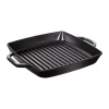 Poêle à griller Pure Staub fonte carrée noire, 28 cm