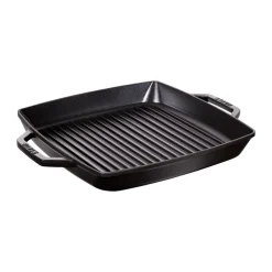 Poêle à griller Pure Staub fonte carrée noire, 33 cm