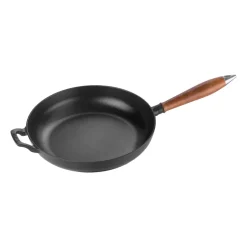 Poêle avec poignée en bois Vintage Ø28 cm, Noir
