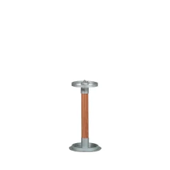 Porte-parapluie, chêne, fer laqué argent