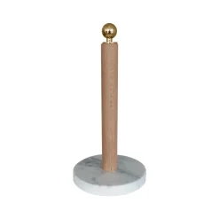 Porte-rouleau de cuisine, Chêne, bouton en laiton
