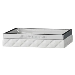 Porte-savon Portia, blanc-argenté