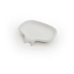 Porte-savon Soap Saver Flow avec bec d’écoulement en béton, Blanc