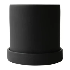 Pot Ø10 cm avec soucoupe Grow, Sandy black