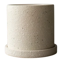 Pot Ø13 cm avec soucoupe Grow, Creme structure
