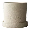 Pot Ø10 cm avec soucoupe Grow, Crème structure