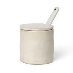 Pot à confiture avec cuillère Flow, Off-white speckle