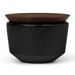 Pot à sel avec couvercle Rå 15 cl, Noir