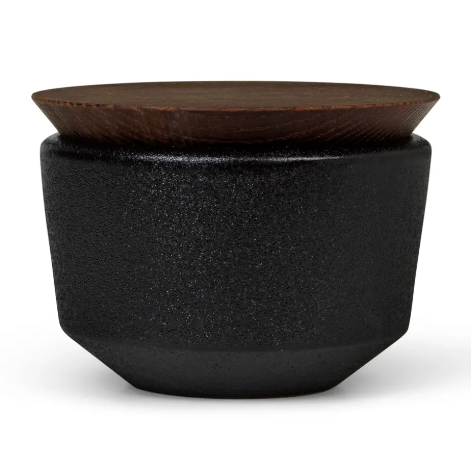 Pot à sel avec couvercle Rå 15 cl, Noir