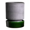 Pot Hoff, Ø14 cm, Raw Grey-Emerald Green