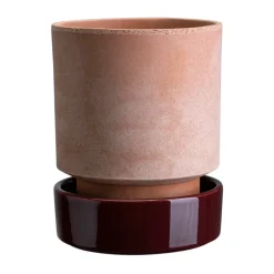 Pot Hoff, Ø16 cm, Raw Rosa-Deep Burgundy