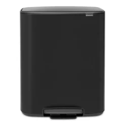 Poubelle à pédale Bo 60 L, Noir