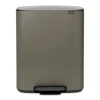 Poubelle à pédale Bo 60 L, Platinum