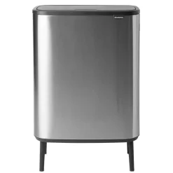 Poubelle Bo touch high 60 L, Acier mat