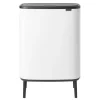 Poubelle Bo touch high 2x30 L, Blanc