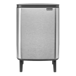 Poubelle haute Bo 12 L, Acier brossé mat