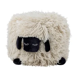 Pouf en laine Dolly 50x45 cm, Blanc