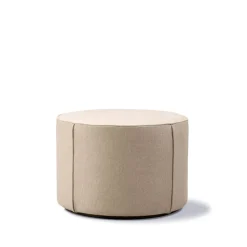 Pouf Mono, Grand Linen beige-Ø55 cm