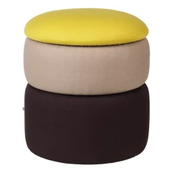 Pouf Pond 42 cm, Yellow-beige-dark grape