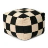 Pouf Square 50x50 cm, Noir-naturel