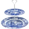 Présentoir à gâteaux à deux étages Blue Italian, Deux étages