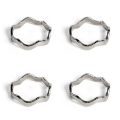 Rond de serviette Anna Lot de 4, Argenté