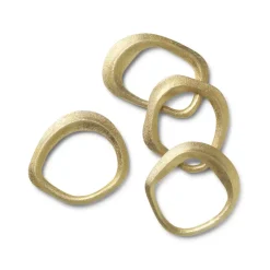 Rond de serviette Flow Lot de 4, Laiton