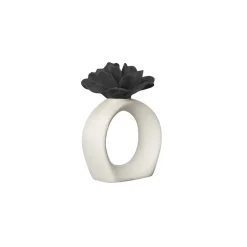Rond de serviette Water Lily, White-black