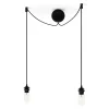 Rosace de plafond avec deux cordons Cannonball, Noir