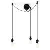 Rosace de plafond avec trois cordons Cannonball, Noir