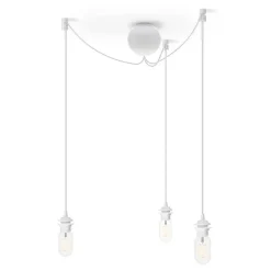 Rosace de plafond avec trois cordons Cannonball, Blanc